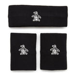 Men's Solid Head and Wristband Set-Accessories-Penguin-114232-001_CAVIAR-L-Tennis Express