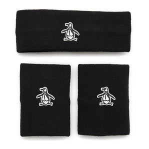 Men's Solid Head and Wristband Set-Accessories-Penguin-114232-001_CAVIAR-L-Tennis Express