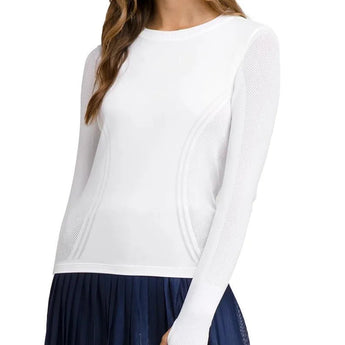 Women's Pro Seamless Long Sleeve-Apparel-Wilson-114261-BT_WHITE-L-Tennis Express