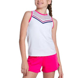 Girls' Berry Sweet Tie Back Tennis Tank White-Apparel-Lucky In Love-115278-DEFAULT-L-Tennis Express