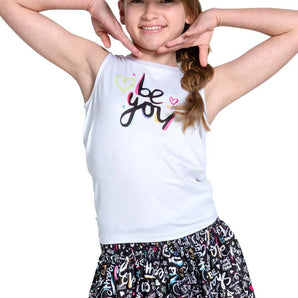 Girls' Love Letter Tie Back Tennis Tank White-Apparel-Lucky In Love-115281-DEFAULT-L-Tennis Express