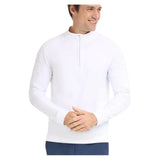 Men's Mock Zip Tennis Top,Apparel,BloqUV,White,S,Tennis Express,12001-B-White