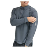 Men's Mock Zip Tennis Top,Apparel,BloqUV,,,Tennis Express,12001-B-smoke