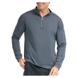 Men's Mock Zip Tennis Top,Apparel,BloqUV,Smoke,S,Tennis Express,12001-B-smoke1