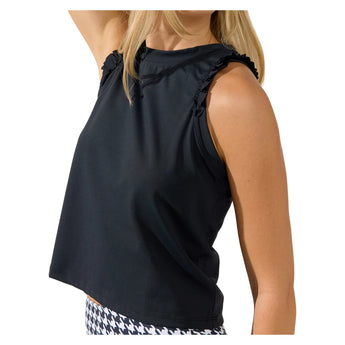 Women's Rally Tennis Tank Black, Bobbe, Tennis Express, 124-002BF26-2