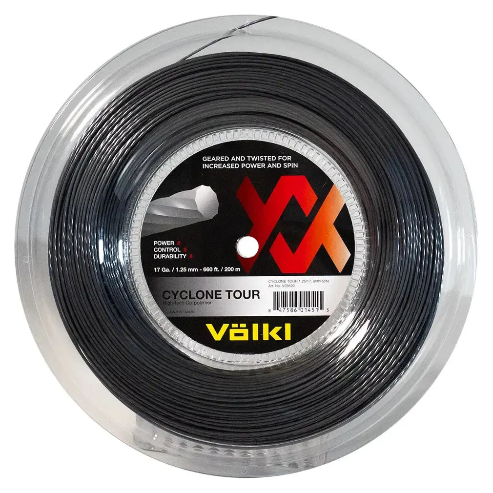 Cyclone String Cyclone Tour 17G Reel Tennis String Anthracite – Tennis Express