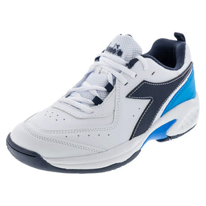 Juniors' S. Challenge 5 SL Tennis Shoes White and Blue Corsair,Footwear,Diadora,13C,,Tennis Express,179102-C1494F25copy