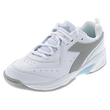 Juniors' S. Challenge 5 SL Tennis Shoes White and Silver,Footwear,Diadora,13C,White/Silver,Tennis Express,179102-C6103F25copy