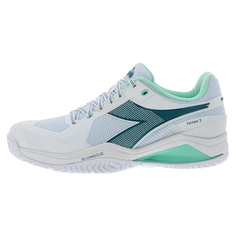 Men's Blushield Torneo 3 Tennis Shoes White and Shaded Spruce-Footwear-Diadora-181466-C902702copy-Tennis Express
