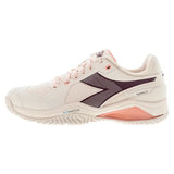 Women's Blushield Torneo 3 AG Tennis Shoes Whisper White and Maroon-Footwear-Diadora-181467-C0184F2501copy-Tennis Express