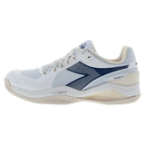 Men's Blueshield Torneo 3 Clay Tennis Shoes Whisper White and Ensign Blue-Footwear-Diadora-181468-C0181F2501copy-Tennis Express