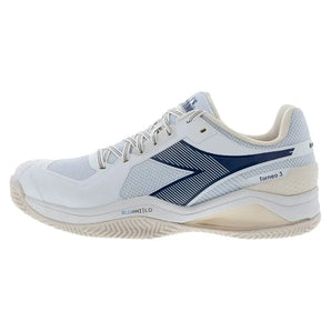 Men's Blueshield Torneo 3 Clay Tennis Shoes Whisper White and Ensign Blue-Footwear-Diadora-181468-C0181F2501copy-Tennis Express