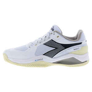 Men's CLAY Court Blushield Torneo 3 Tennis Shoes White and Black,Footwear,Diadora,,,Tennis Express,181468-C0470F2601copy