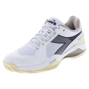 Men's CLAY Court Blushield Torneo 3 Tennis Shoes White and Black,Footwear,Diadora,White/Black,7,Tennis Express,181468-C0470F26copy