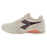 Women's Blushield Torneo 3 Clay Tennis Shoes Whisper White and Maroon-Footwear-Diadora-181469-C0184F2501copy-Tennis Express