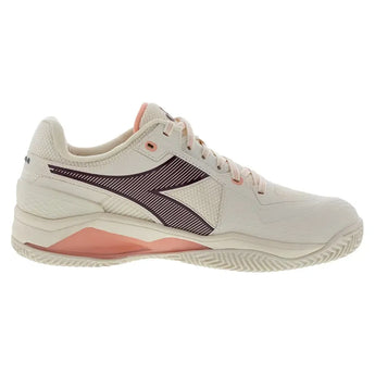 Women's Blushield Torneo 3 Clay Tennis Shoes Whisper White and Maroon-Footwear-Diadora-181469-C0184F2502copy-Tennis Express