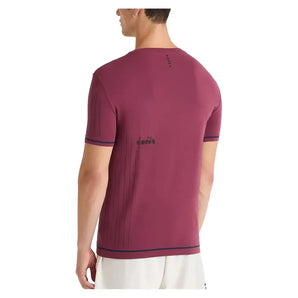 Men's Short Sleeve Icon Stratouno Tennis Top Maroon Banner-Apparel-Diadora-182082-45106F25-4-Tennis Express