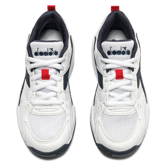 Juniors S Challenge 6 SL Tennis Shoes White and Blue Corsair-Footwear-Diadora-182738-C1494-8-Tennis Express