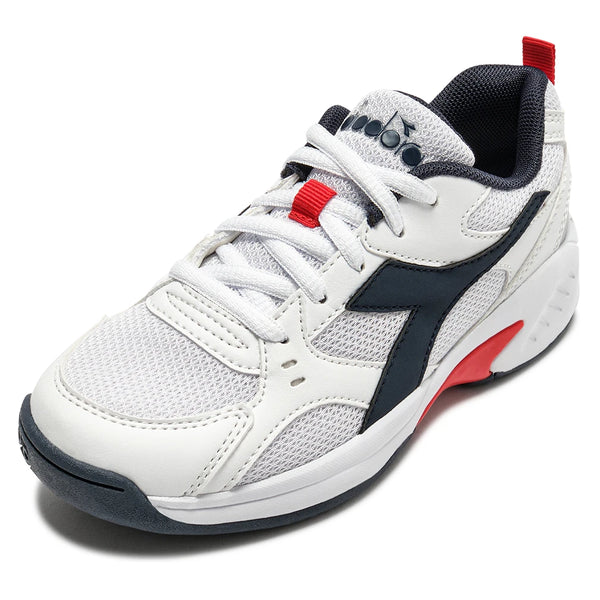 Juniors S Challenge 6 SL Tennis Shoes White and Blue Corsair-Footwear-Diadora-182738-C1494-710962Tennis Express