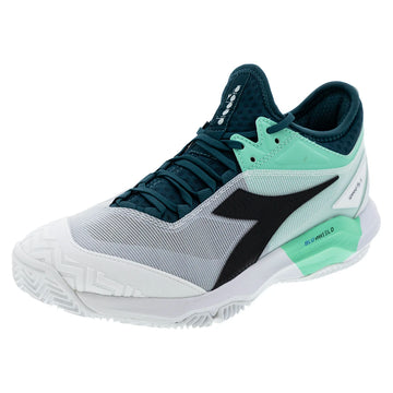 Men's CLAY Court Speed Blushield Fly 5 Tennis Shoes Shaded Spruce and Black