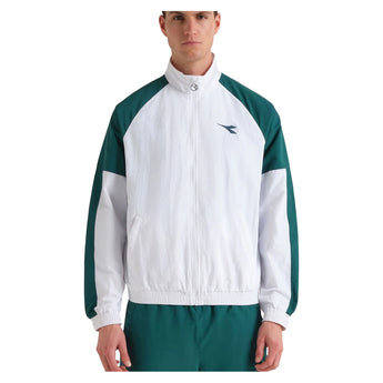 Unisex Match Tennis Track Jacket Optical White and Shaded Spruce-Apparel-Diadora-183155-C0285-Tennis Express