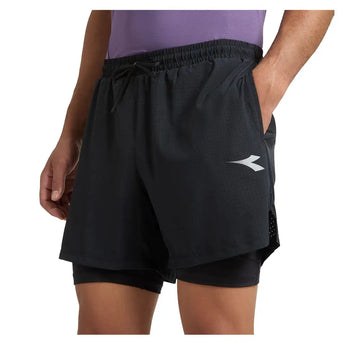 Men's 2IN1 Tennis Shorts Black,Apparel,Diadora,,,Tennis Express,183187-80013F26-3