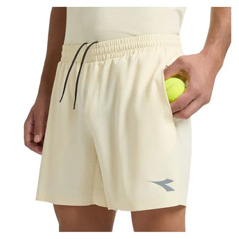 Men's 6 Inch Fibrazero Tennis Shorts Beige Shifty,Apparel,Diadora,,,Tennis Express,183204-25009F26-3