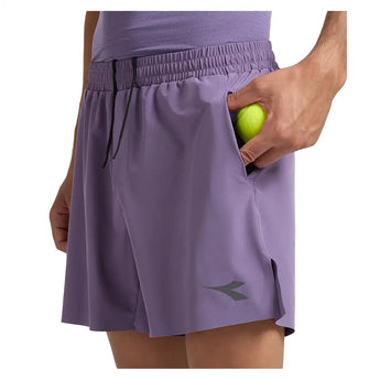 Men's 6 Inch Fibrazero Tennis Shorts Violet Grape Compote,Apparel,Diadora,,,Tennis Express,183204-55235F26-3