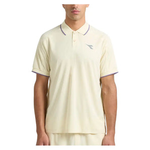 Men's Fibrazero Short Sleeve Tennis Polo Beige Shifty,Apparel,Diadora,,,Tennis Express,183205-25009F26-3