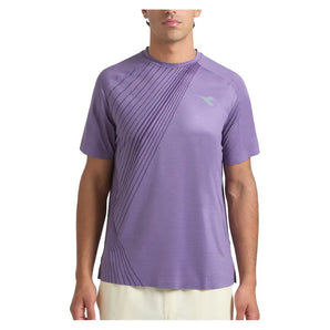 Men's Fibrazero Short Sleeve Tennis Top Violet Grape Compote,Apparel,Diadora,,,Tennis Express,183207-55235F26-3