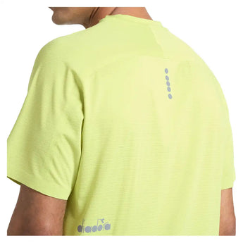 Men's Fibrazero Short Sleeve Tennis Top Wild Lime Green,Apparel,Diadora,,,Tennis Express,183207-70316F26-7
