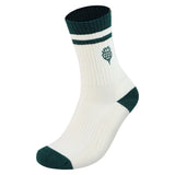 Men's Nature Series Sport Crew Socks, Yonex, 136 White/Green, Tennis Express, 19273EX-F26-136-WHITE-GREEN-1