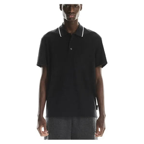 Men's Courtside Tennis Polo Black-Apparel-On-1MF30390553-1copy-Tennis Express