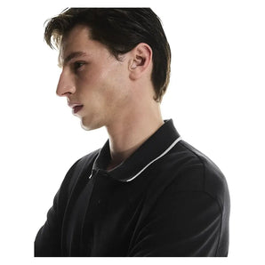 Men's Courtside Long Sleeve Tennis Polo Black-Apparel-On-1MF30500553-2-Tennis Express