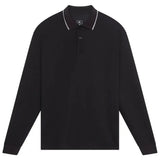Men's Courtside Long Sleeve Tennis Polo Black-Apparel-On-1MF30500553-4-Tennis Express