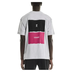 Men's Club Court Tennis Top Heather Gray and Pink-Apparel-On-1MF30594431-F25-1-Tennis Express