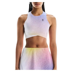 Women's Court Crop Tennis Top White and Indigo-Apparel-On-1WF11270629-U25-Tennis Express