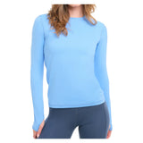 Women's 24/7 Long Sleeve Tennis Crew Indigo, BloqUV, Indigo, Tennis Express, 2001-IDGF26-INDIGO-1