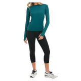 Women's 24/7 Long Sleeve Tennis Crew Jungle Green, BloqUV, Tennis Express, 2001-JGNF26-5