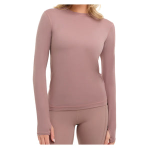 Women's 24/7 Long Sleeve Tennis Crew Mocha, BloqUV, Mocha, Tennis Express, 2001-MCHF26-MOCHA-1