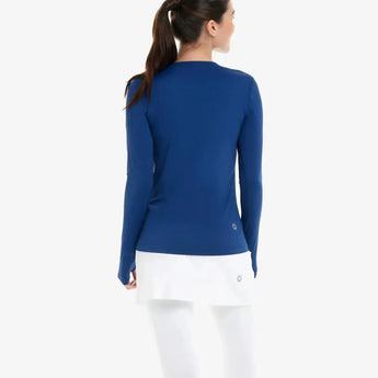 Women's 24/7 Long Sleeve Tennis Crew-Apparel-BloqUV-2001-Navy11-Tennis Express