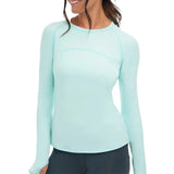 Women's Drawstring Long Sleeve Tennis Crew-Apparel-BloqUV-2009-Mint-Tennis Express
