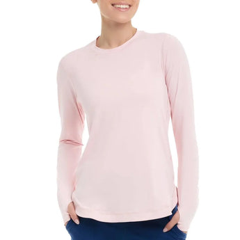 Women's Relaxed Scallop Long Sleeve Tennis Top-Apparel-BloqUV-2015-F24-Ros-Tennis Express
