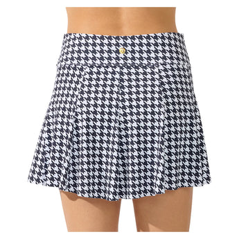 Women's Perfect Swing 14 Inch Tennis Skort Houndstooth Black, Bobbe, Tennis Express, 204-136BF26-1