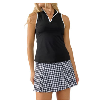 Women's Perfect Swing 14 Inch Tennis Skort Houndstooth Black, Bobbe, Tennis Express, 204-136BF26-4