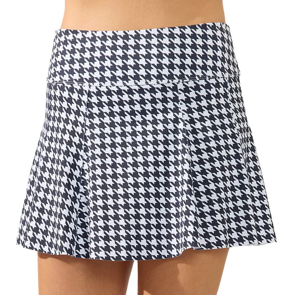Women's Perfect Swing 14 Inch Tennis Skort Houndstooth Black, Bobbe, Houndstooth Black, Tennis Express, 204-136BF26-HOUNDSTOOTH-BLACK-1