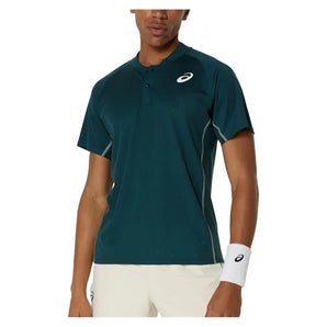 Men's Match ACTIBREEZE Tennis Polo Saxon Green-Apparel-Asics-2041A322-300U25-3-1-[Sku]-Tennis Express