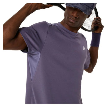 Men's Court Short Sleeve Tennis Top Greyish Purple-Apparel-Asics-2041A339-500S25-6-4-[Sku]-Tennis Express