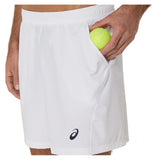 Men's Court 7 Inch Tennis Short Brilliant White,Apparel,Asics,,,Tennis Express,2041A344_100_2