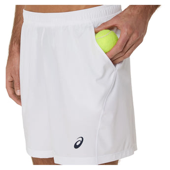 Men's Court 7 Inch Tennis Short Brilliant White,Apparel,Asics,,,Tennis Express,2041A344_100_2